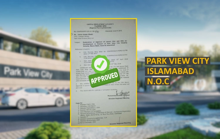 n.o.c status of Park View City Islamabad