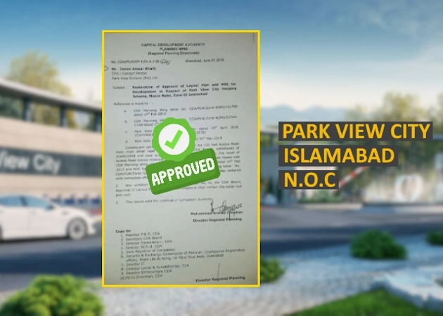 n.o.c status of park view city islamabad
